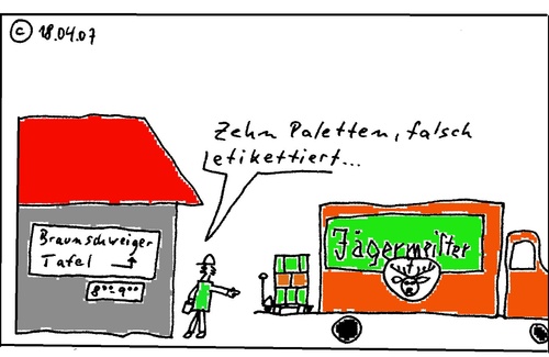 Cartoon: Braunschweiger Tafel (medium) by Müller tagged tafel,lebensmittelspende,spende