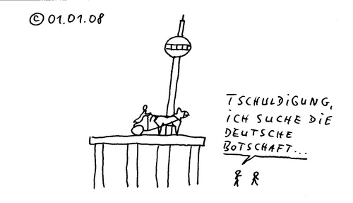 Cartoon: Deutsche Botschaft Berlin (medium) by Müller tagged berlin,botschaft