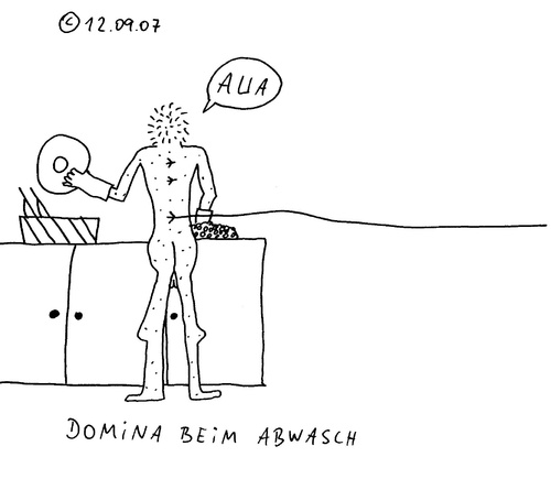 Cartoon: Domina (medium) by Müller tagged hausarbeit