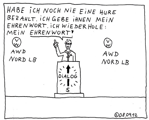 Cartoon: Ex-Wulff (medium) by Müller tagged wulff,ehrenwort