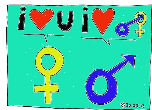 Cartoon: I LOVE (medium) by Müller tagged love