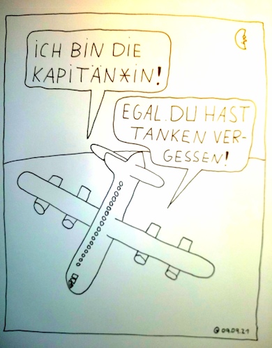 Cartoon: Ich bin Kapitän in (medium) by Müller tagged kapitän,in,tanken