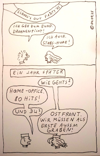 Cartoon: Ich geh zum Bund! (medium) by Müller tagged bund,armee,krieg,bundeswehr