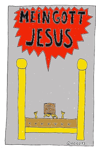 Cartoon: Im Bett 23 (medium) by Müller tagged imbett,inbed,jesus
