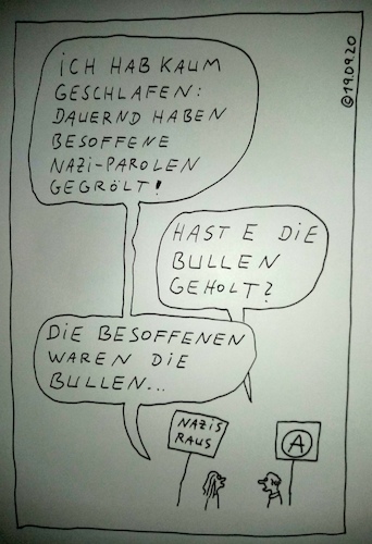Cartoon: Kaum geschlafen (medium) by Müller tagged bullen,nazi,polizei