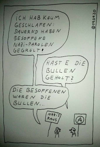 Cartoon: Kaum geschlafen (medium) by Müller tagged bullen,nazi,polizei