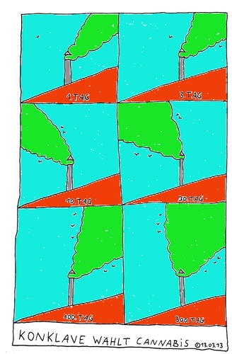 Cartoon: Konklave wählt Cannabis (medium) by Müller tagged konklave,papstwahl,pope