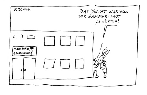 Cartoon: Marlboro-Grundschule (medium) by Müller tagged schule,sponsoring,staatsfinanzen
