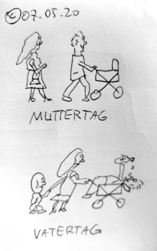 Cartoon: Muttertag Vatertag (medium) by Müller tagged muttertag,vatertag