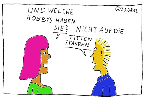 Cartoon: Nicht starren (medium) by Müller tagged busen,starren