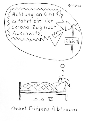 Cartoon: Onkel Fritzens Albtraum (medium) by Müller tagged albtraum