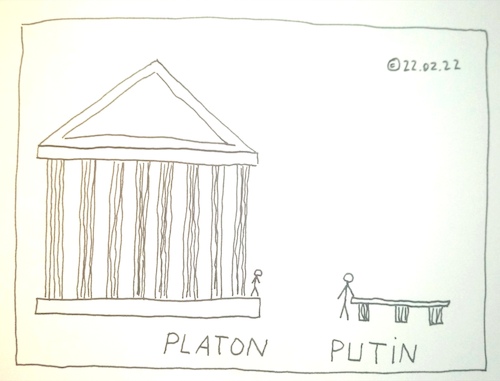 Cartoon: Platon Putin (medium) by Müller tagged platon,putin,grösse