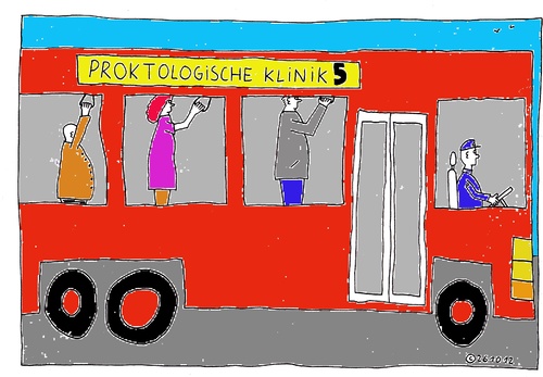 Cartoon: Proktologische Klinik (medium) by Müller tagged proktologischeklinik,proktologe,hämorrhoiden,after,darm,darmkrebs