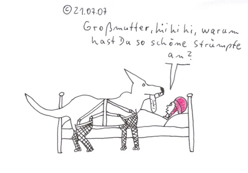 Cartoon: Rotkäppchen (medium) by Müller tagged rotkäppchen,wolf,strümpfe