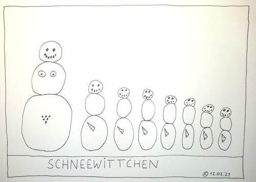 Cartoon: Schneewittchen (medium) by Müller tagged schneewittchen,schneemann,snowwhite,zwerge