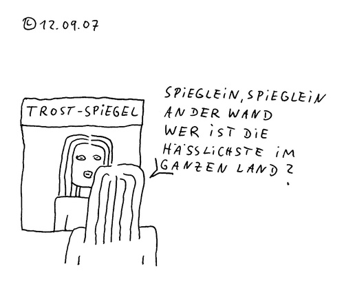 Cartoon: Trost_spiegel (medium) by Müller tagged spiegel,häßlich,märchen