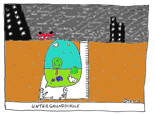 Cartoon: Untergrundschule (medium) by Müller tagged untergrund,schule