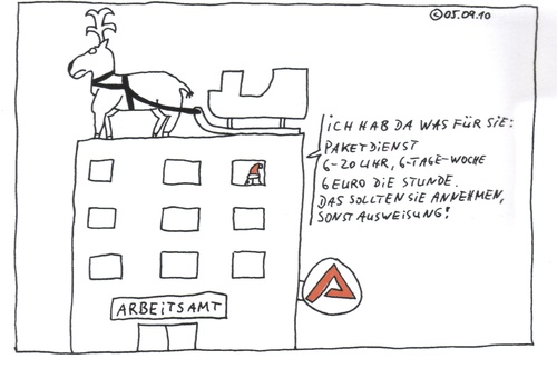 Cartoon: Weihnachtsmann beim Arbeitsamt (medium) by Müller tagged weihnachtsmann,arbeitsamt