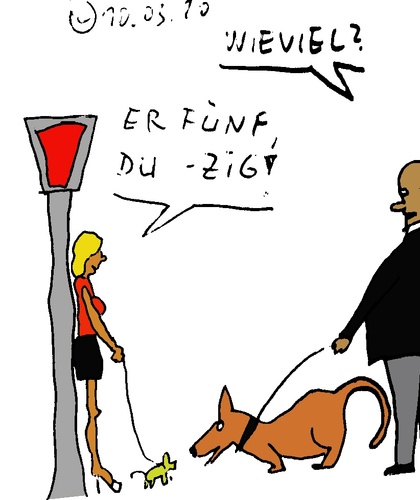 Cartoon: Wieviel? (medium) by Müller tagged hund,hundeleben