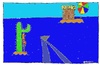 Cartoon: 2 Inseln (small) by Müller tagged robinson,inseln,bier,hai,islands,beer,shark