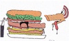 Cartoon: Mega-Burger-Meal (small) by Müller tagged megaburgermeal,burger,hamburger,bigmac,whopper,supersize