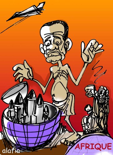 nouriture contre les bombes By alafia47 | Politics Cartoon | TOONPOOL