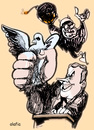 Cartoon: la colombe de paix (small) by alafia47 tagged alafia moyen orient la guerre