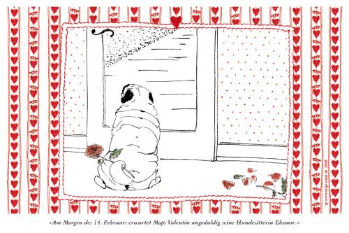 Cartoon: Mops Valentin (medium) by Mops royal tagged mops,pug,carlin,hund,dog,tier,pet,valentinstag