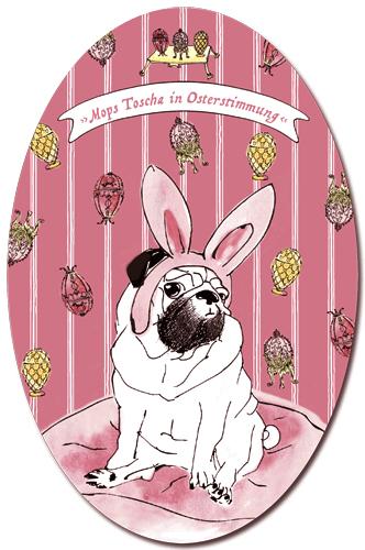 Cartoon: Toscha in Osterstimmung (medium) by Mops royal tagged finanzkrise,wirtschaftskrise,krise,verlustgeschäft,easter,mood,ostern,osterfest,mops,pug,hund,dog,faberge,osterei,russia,oligarch