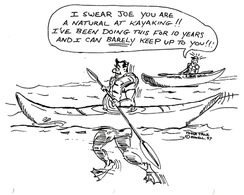 Cartoon: A KAYAKING FOOL (medium) by Toonstalk tagged kayaking,water,sports,cheating