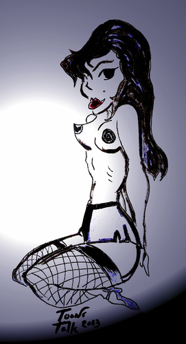 Cartoon: Blue Girl (medium) by Toonstalk tagged dancer,showgirl,burlesque,sexy,peepshow,erotica,stage,topless,entertainer