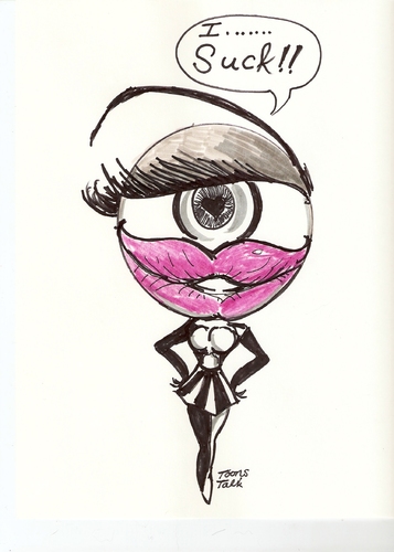 Cartoon: DIRTY LADY EYEBALL (medium) by Toonstalk tagged suck,lips,lady,seexy