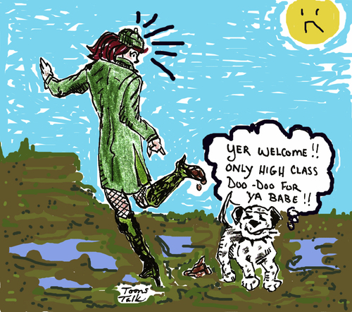 Cartoon: Doggie Doo (medium) by Toonstalk tagged dog,spring,mess,wet,girl,doo,bad,luck,shit,happens