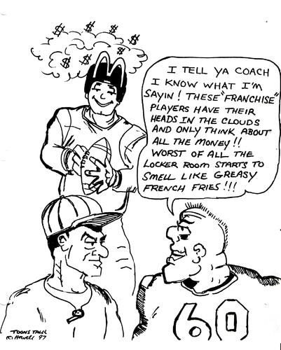 Cartoon: FOOTBALL FOLLIES (medium) by Toonstalk tagged football,franchise,players,nfl,cfl