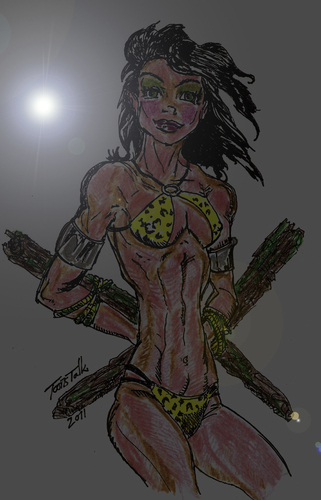 Cartoon: Jungle Restraint (medium) by Toonstalk tagged jungle,trouble,prisoner,sexy,bondage,sensual,princess,defiant