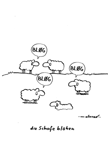 Cartoon: Blöken der Schafe (medium) by tiefenbewohner tagged blogger,facebook,twitter,schafe,frühling