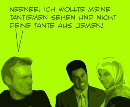 Cartoon: Tantiemen (medium) by prinzparadox tagged dieter,bohlen,language,tante,jemen,tantiemen