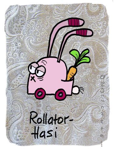 Cartoon: Hasi 105 (medium) by schwoe tagged hasi,hase,senior,rollator,gehhilfe,alt,alter