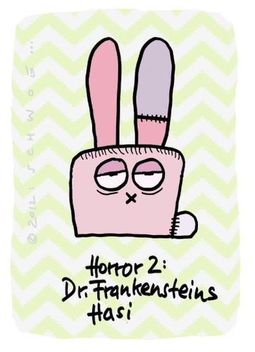 Cartoon: Hasi 28 (medium) by schwoe tagged hasi,hase,frankenstein,monster,medizin