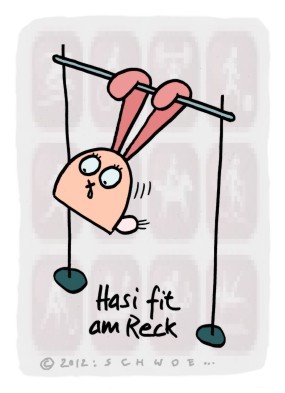 Cartoon: Hasi 33 (medium) by schwoe tagged hase,hasi,sport,fit,fitness,training,reck,turnen