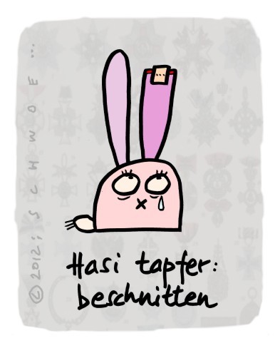 Cartoon: Hasi 43 (medium) by schwoe tagged hasi,hase,beschneidung,ohr
