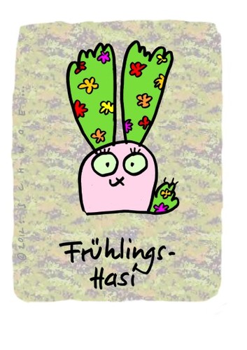 Cartoon: Hasi 46 (medium) by schwoe tagged hasi,hase,jahreszeiten,frühling,blüten,blühen,grün