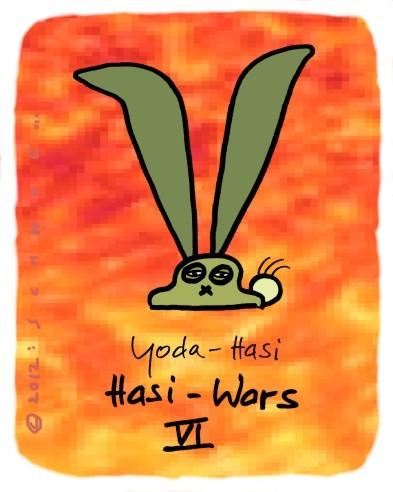 Cartoon: Hasi 71 (medium) by schwoe tagged hase,hasi,starwars,yoda,macht,weise,jedi