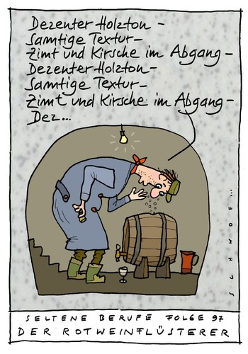 Cartoon: WeinFlüsterer (medium) by schwoe tagged rotwein,wein,pferdeflüsterer,keller,weinbau