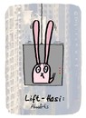 Cartoon: Hasi 98 (small) by schwoe tagged hasi,hase,lift,aufzug,schnelligkeit,übelkeit