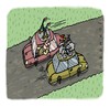 Cartoon: Schadenfroh (small) by schwoe tagged rollator,senior,fahrrad,familie,rente,rentner,urlaub,auto,dachgepäckträger