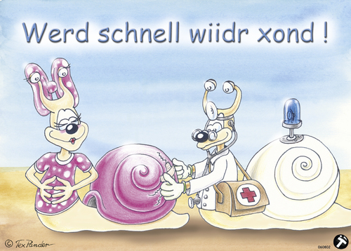 Cartoon: Suki - schnell wiidr xond (medium) by TOSKIO-SCHWAEBISCH tagged schwääbischs,schwaebisches,schwäbisches,werden,gesund,heilen,rekonvaleszenz,gesundheit,xondheit,xond,wiidr,schnell,werd,genesungswünsche,genesung,rasche,versorgung,ärztliche,hilfe,erste,suki,schnecke,cartoon,pander,tex,vtms,toskio