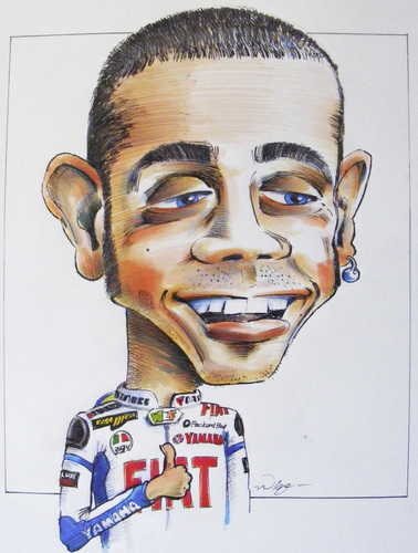 Cartoon: Valentino Rossi Caricature (medium) by Nige W tagged valentino,rossi,cartoon,caricature