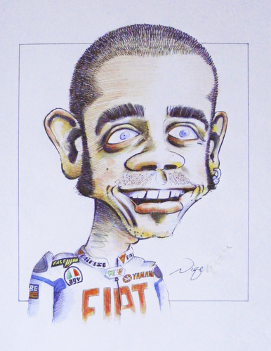 Cartoon: Valentino Rossi Cartoon (medium) by Nige W tagged valentino,rossi,cartoon,caricature