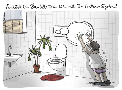 Cartoon: Drei Tasten (medium) by H Mercker tagged toilette,betätigunsplatte,drei,großes,geschäft,klo,spülsysteme,spülung,taste,tasten,technik,wc,toilette,betätigunsplatte,drei,großes,geschäft,klo,spülsysteme,spülung,taste,tasten,technik,wc